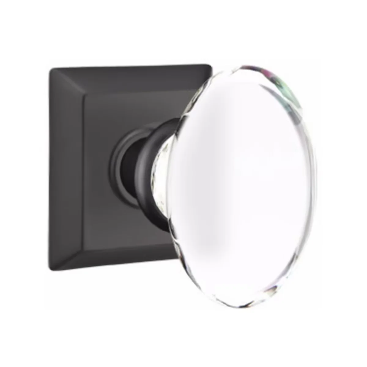 HAMPTON GLASS (HT) DUMMY (PAIR) KNOB WITH TRADITIONAL ROSETTE - Omega Custom Fabrication LLC