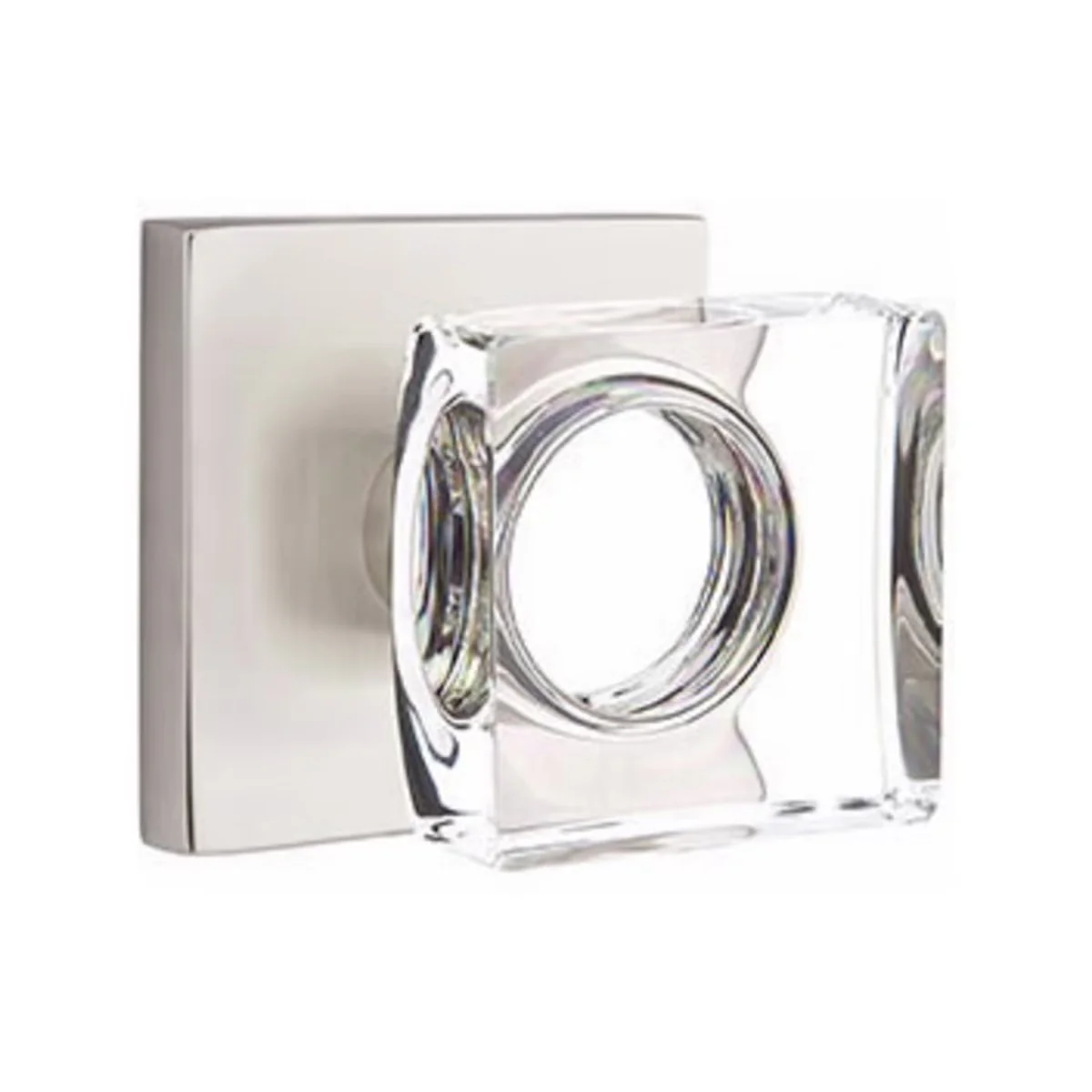 MODERN SQUARE GLASS (MSC) PASSAGE (HALL/CLOSET) KNOB WITH 2-3/8
