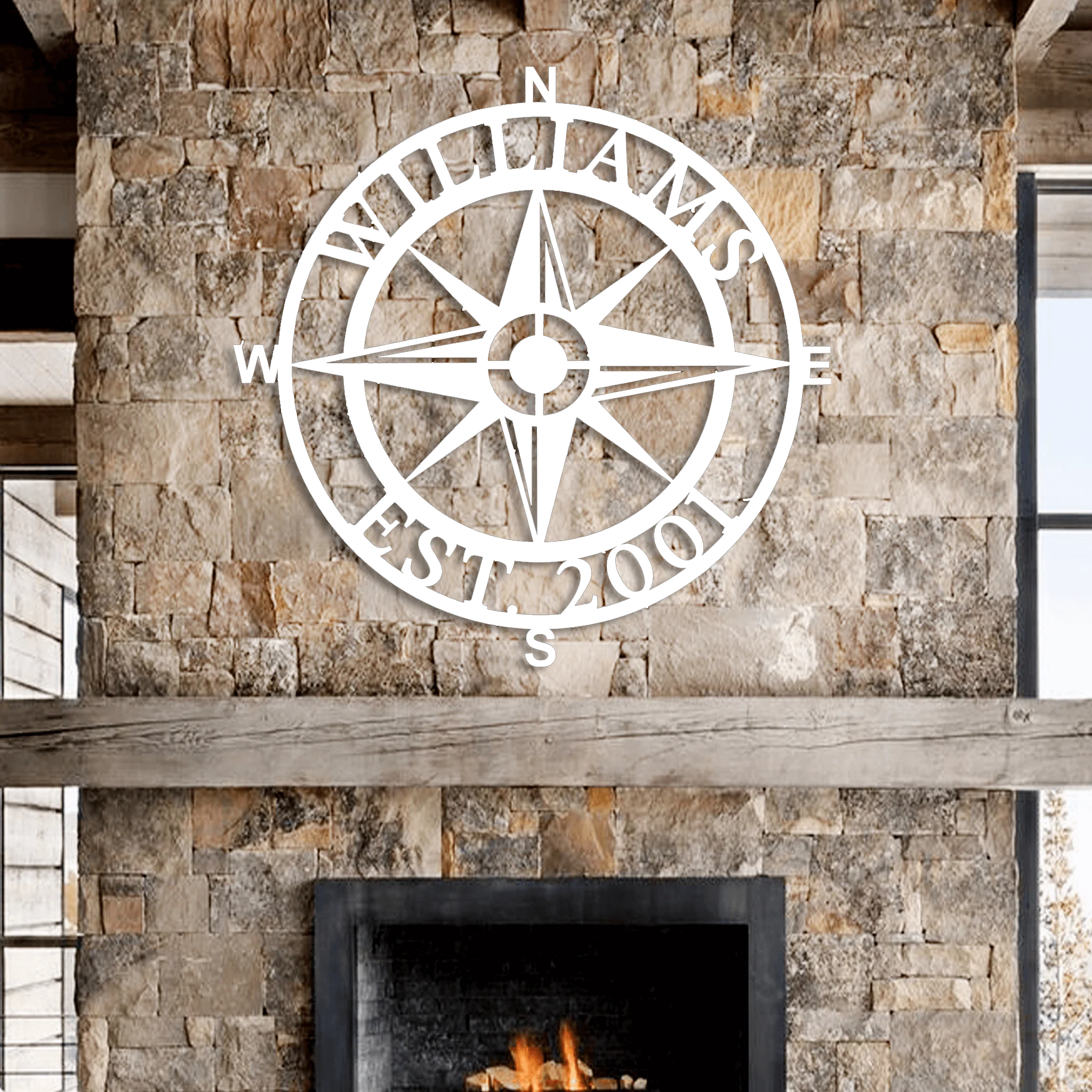 Custom Metal Compass Wall Art - Omega Custom Fabrication LLC