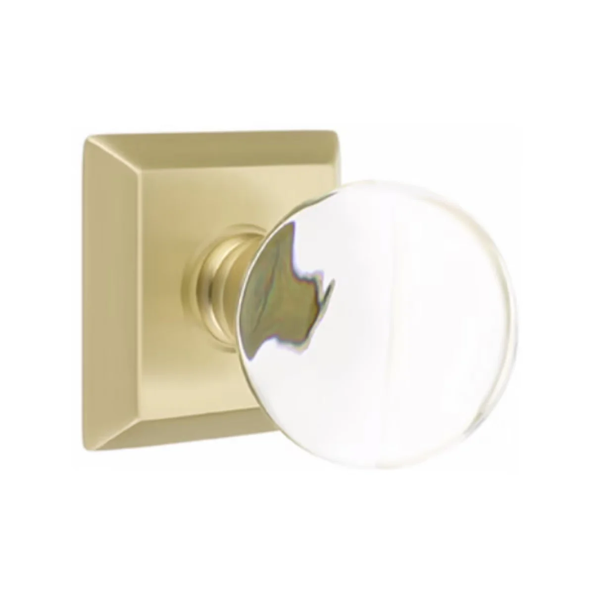 BRISTOL GLASS (BL) DUMMY (PAIR) KNOB WITH TRADITIONAL ROSETTE - Omega Custom Fabrication LLC