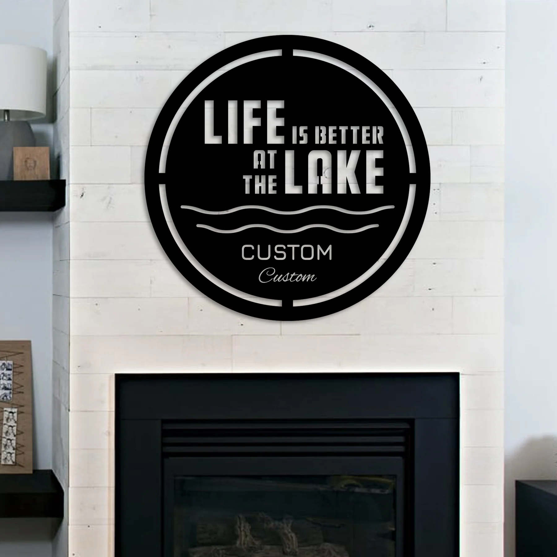 Custom Life Is Better At The Lake Sign - Omega Custom Fabrication LLC