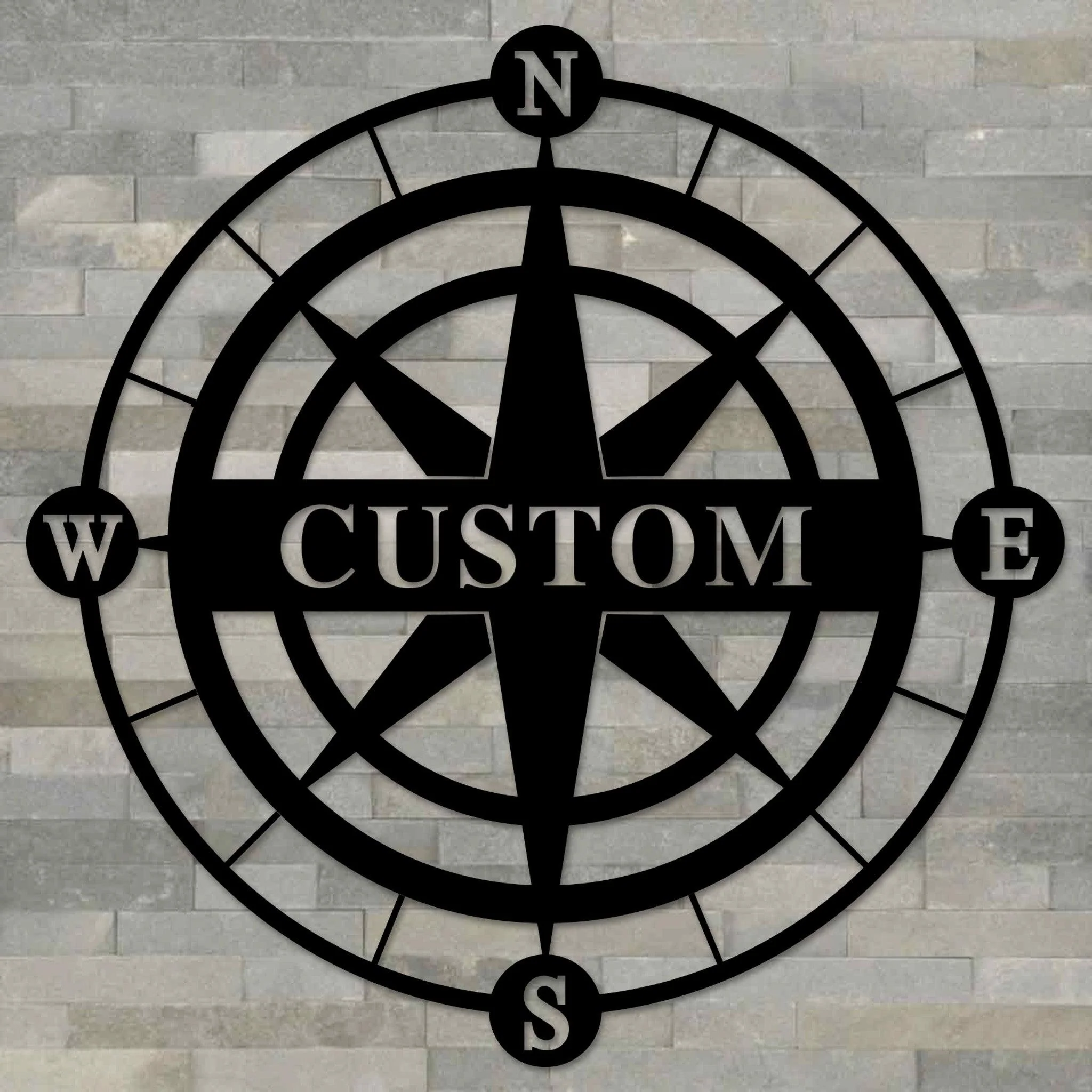 Custom Compass Wall Art - Omega Custom Fabrication LLC