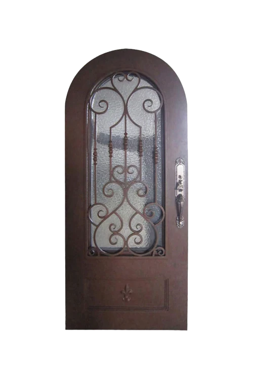 Rustic Passage Arched Single Iron Door - Omega Custom Fabrication LLC