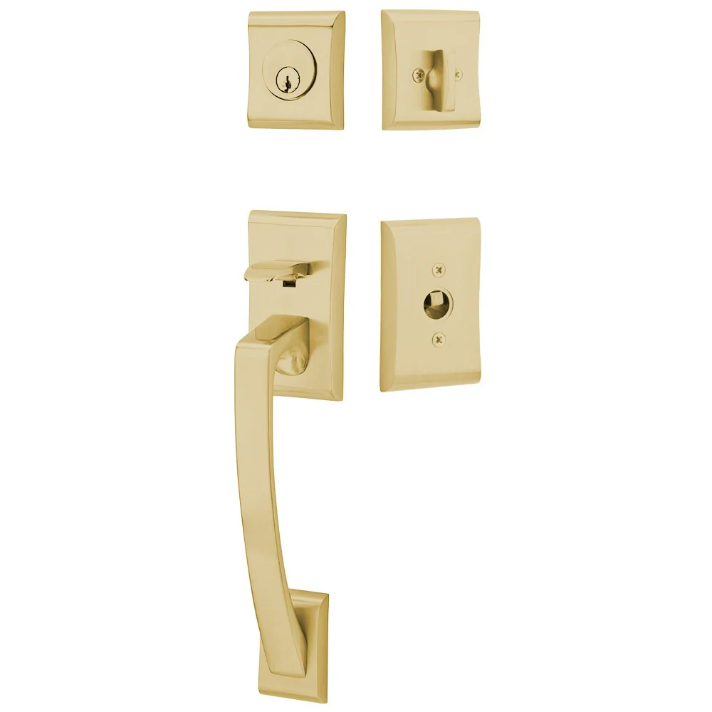 ARES SATIN BRASS (US4) HANDLESET SINGLE-CYLINDER [4817] W/ 2-3/8