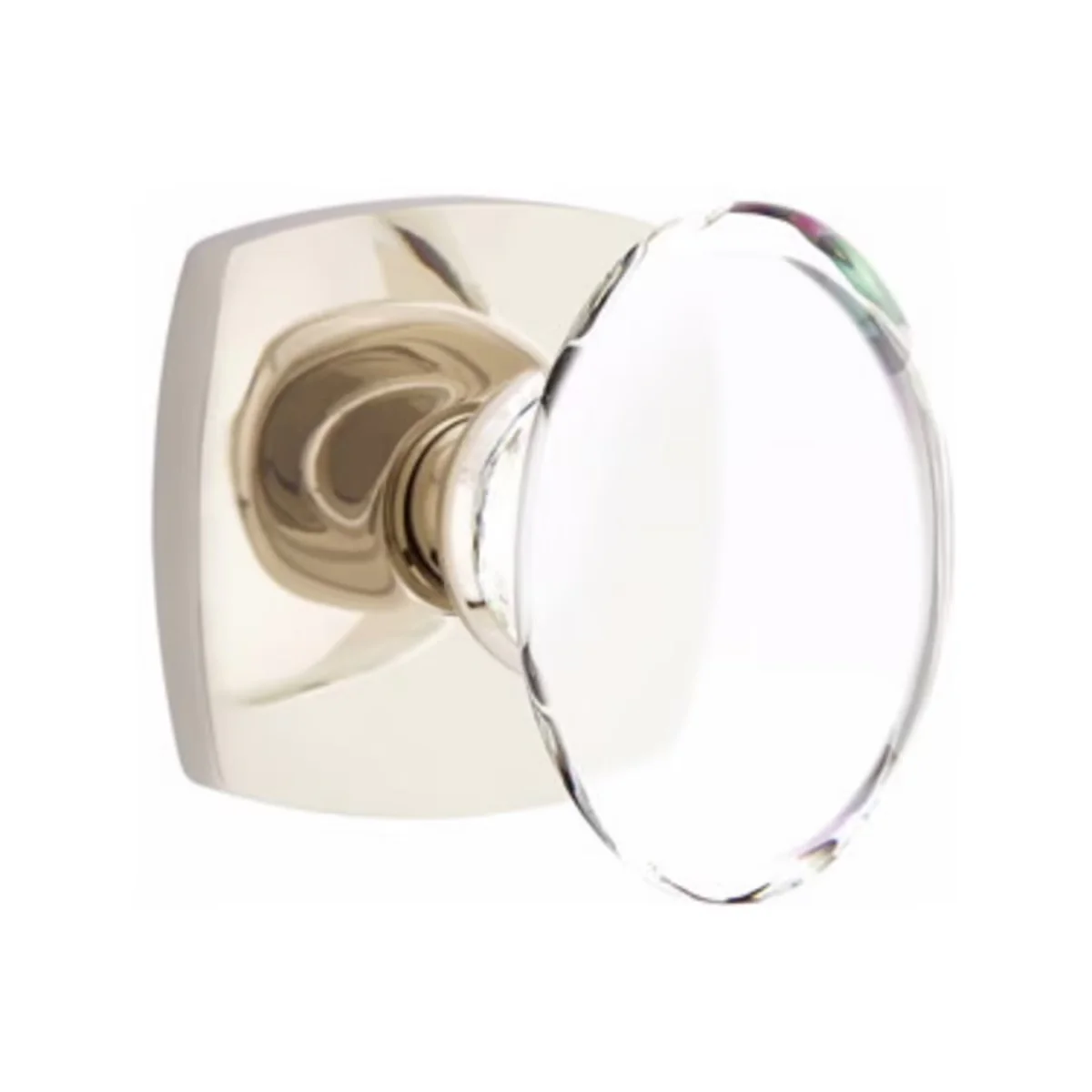 HAMPTON GLASS (HT) DUMMY (PAIR) KNOB WITH MODERN ROSETTE - Omega Custom Fabrication LLC