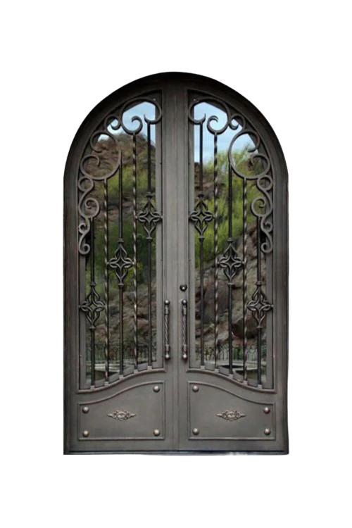 Wisteria Arched Iron Door - Omega Custom Fabrication LLC
