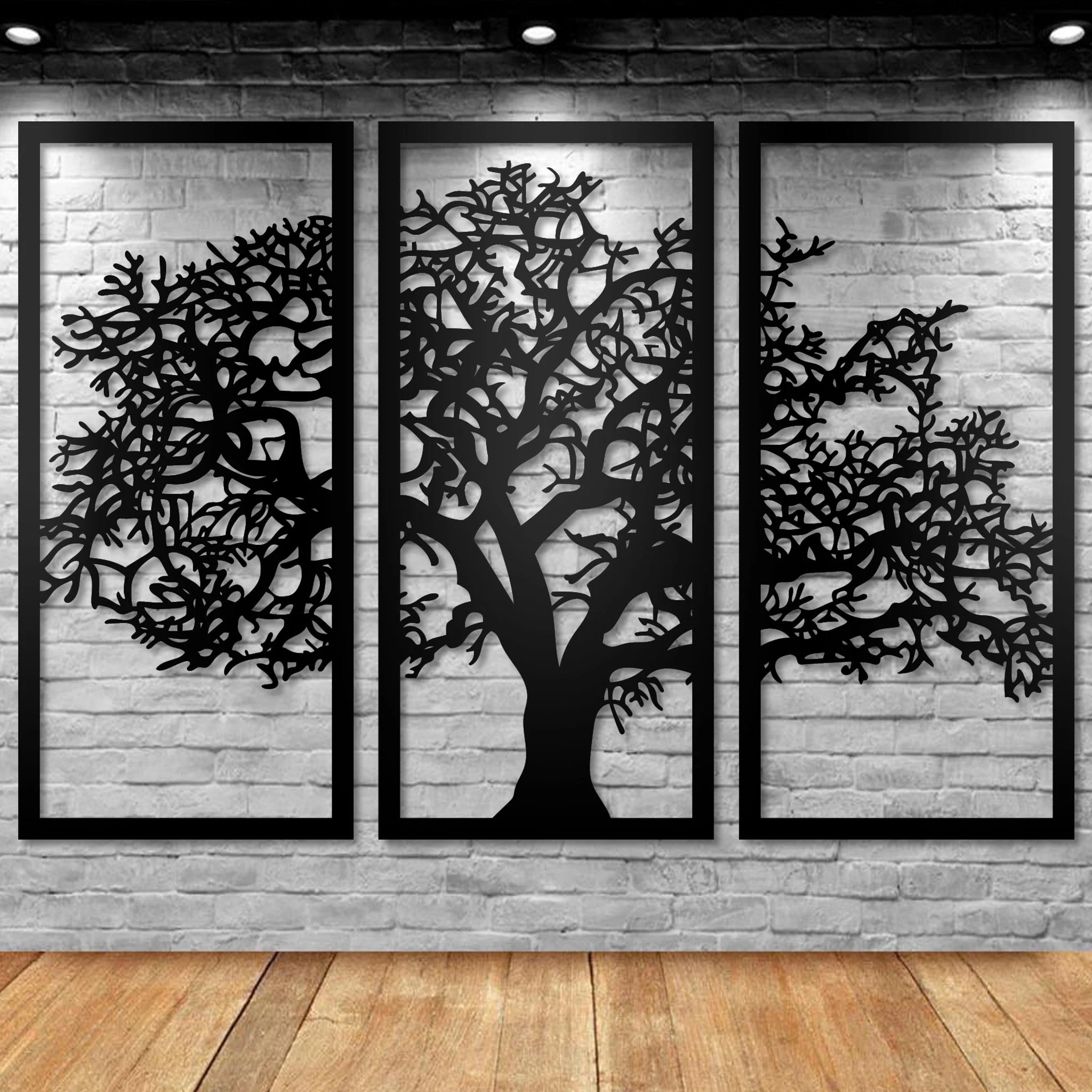 Tree Panels Metal Wall Art - Omega Custom Fabrication LLC