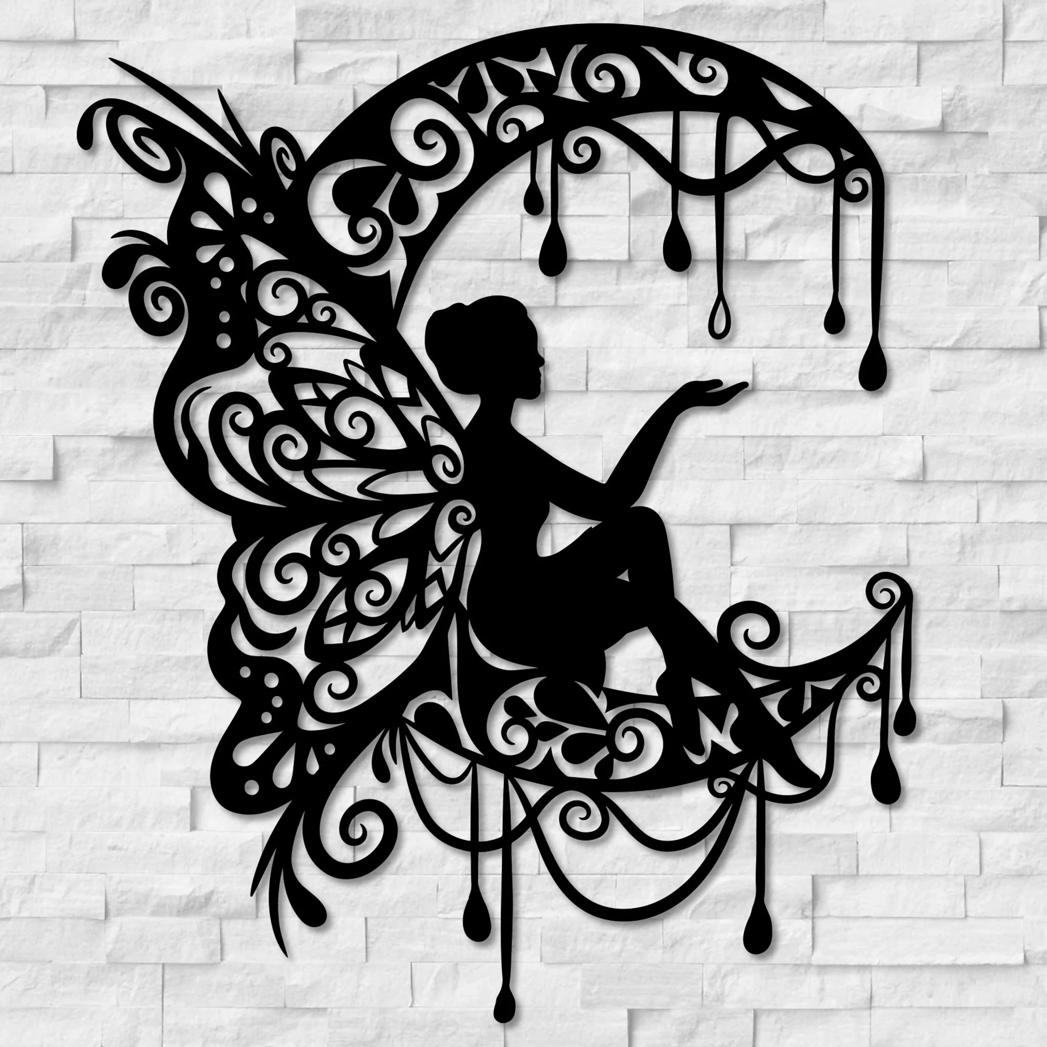 Moon and Fairy Wall Art - Omega Custom Fabrication LLC