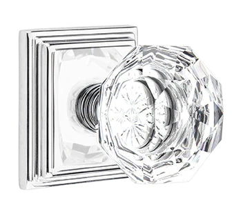 DIAMOND GLASS (CK) PRIVACY (BED/BATH) KNOB WITH 2-3/8