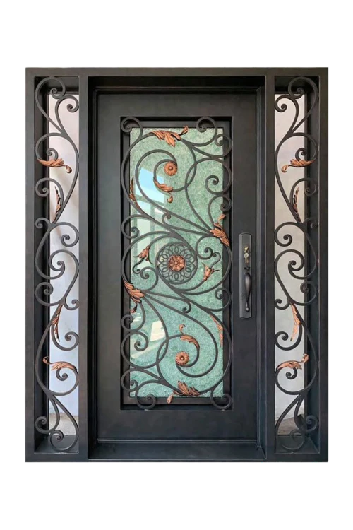 Bronze Laurel Single Iron Door - Omega Custom Fabrication LLC