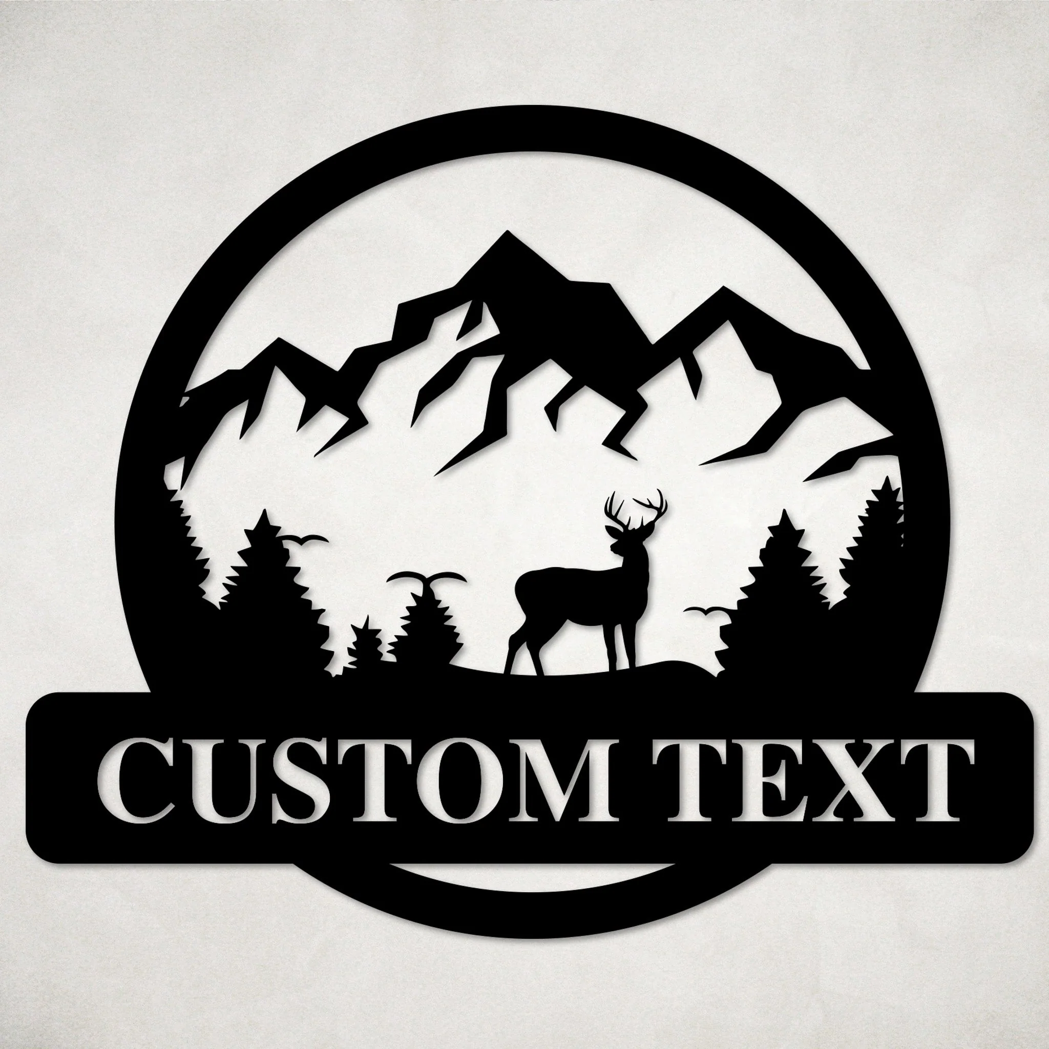 Custom Outdoors Mountain Deer Wall Art - Omega Custom Fabrication LLC