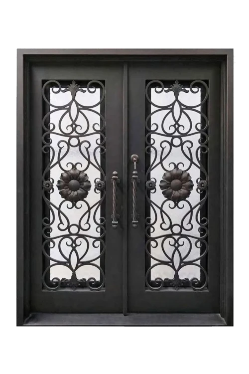 Sunflower Lavalier Iron Door - Omega Custom Fabrication LLC