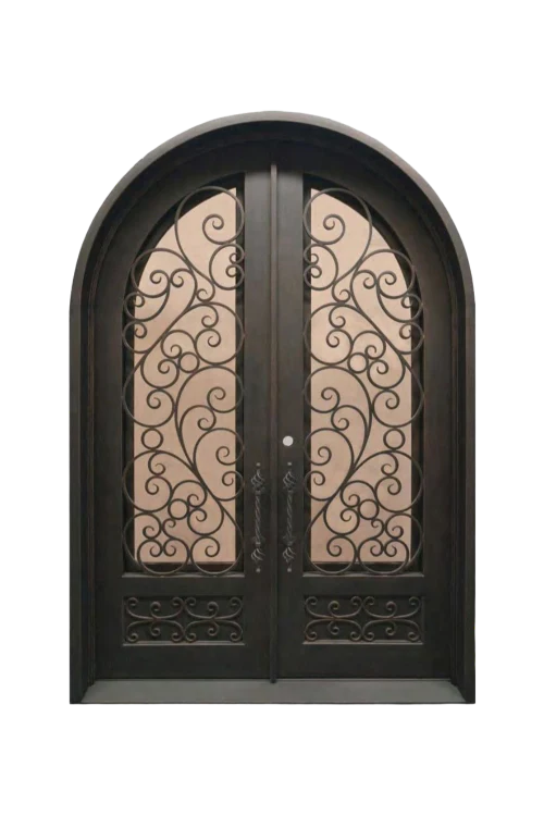 Veiled Arch Iron Door - Omega Custom Fabrication LLC