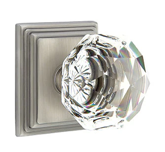DIAMOND GLASS (CK) PRIVACY (BED/BATH) KNOB WITH 2-3/8