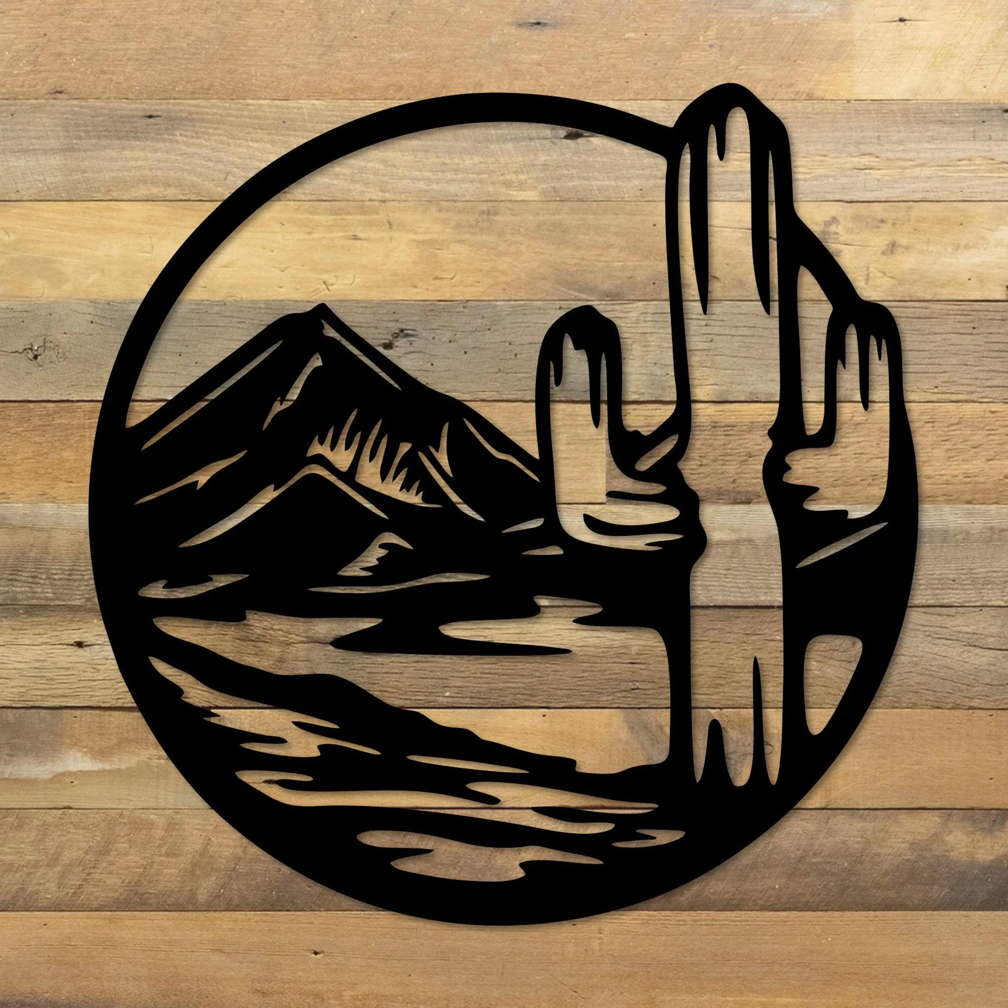 Desert Cactus Scene Metal Wall Art - Omega Custom Fabrication LLC