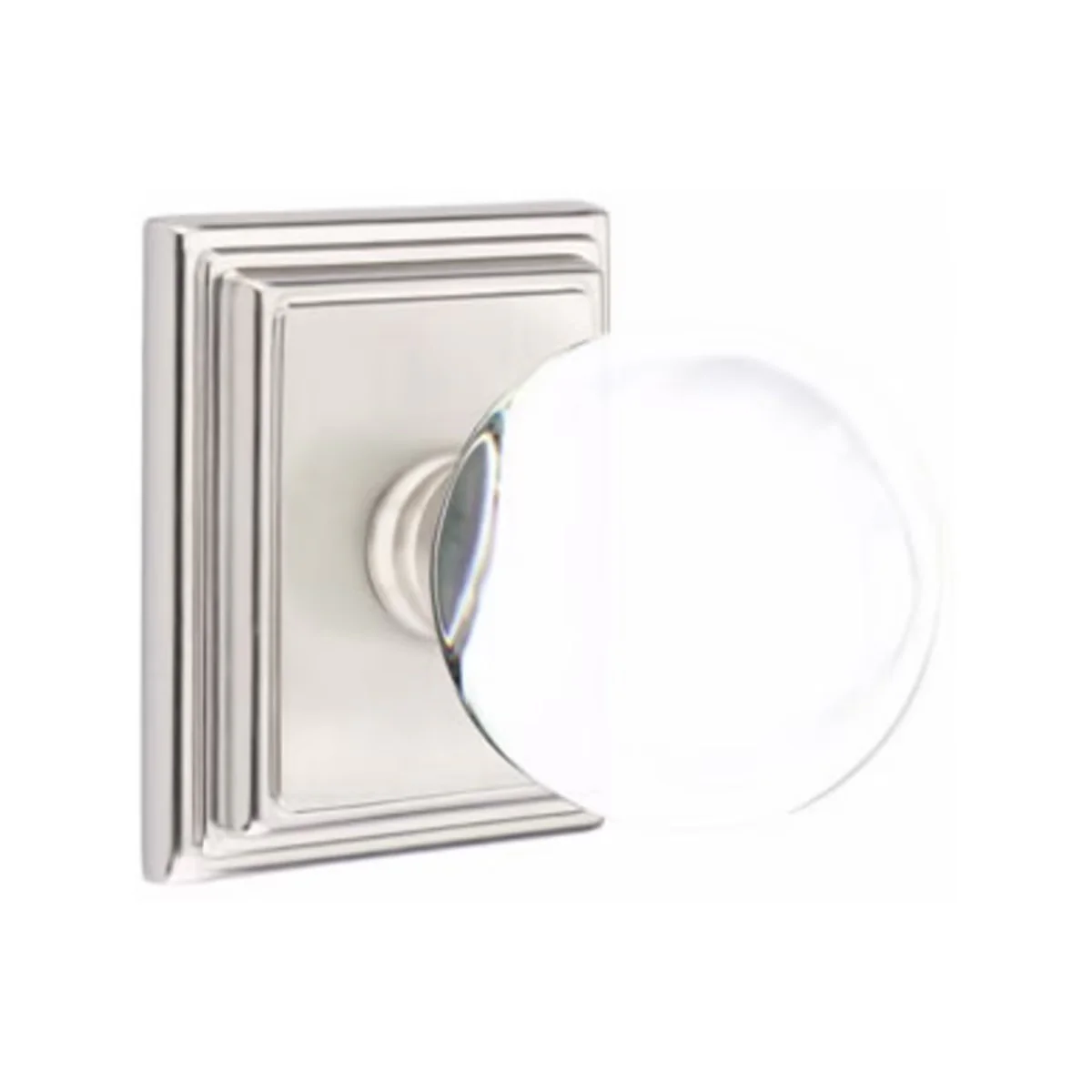 BRISTOL GLASS (BL) DUMMY (PAIR) KNOB WITH TRADITIONAL ROSETTE - Omega Custom Fabrication LLC