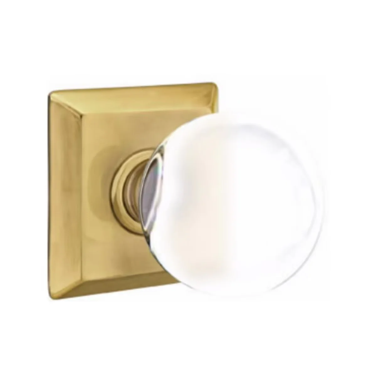BRISTOL GLASS (BL) DUMMY (PAIR) KNOB WITH TRADITIONAL ROSETTE - Omega Custom Fabrication LLC