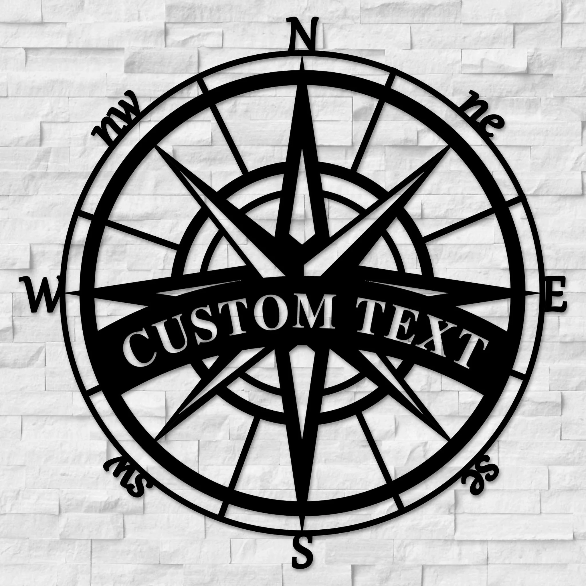 Custom Compass Metal Wall Art - Omega Custom Fabrication LLC