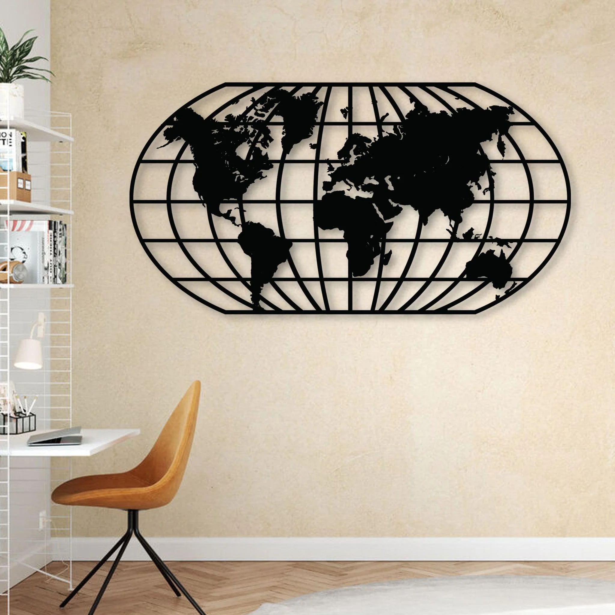 World Map Metal Wall Art - Omega Custom Fabrication LLC