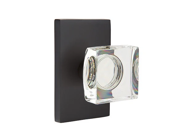 MODERN SQUARE GLASS (MSC) PASSAGE (HALL/CLOSET) KNOB WITH 2-3/8
