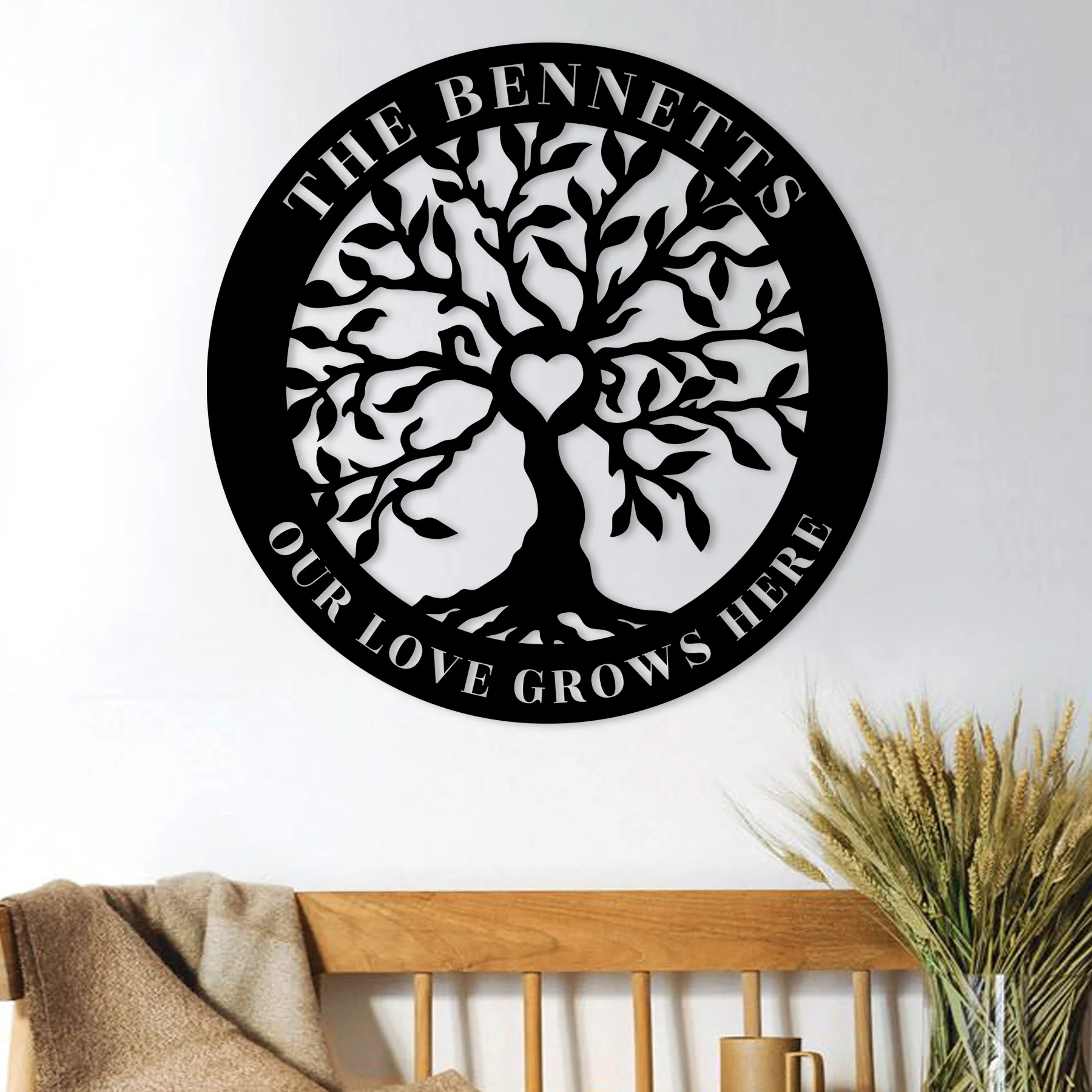 Our Love Grows Here Custom Metal Art - Omega Custom Fabrication LLC