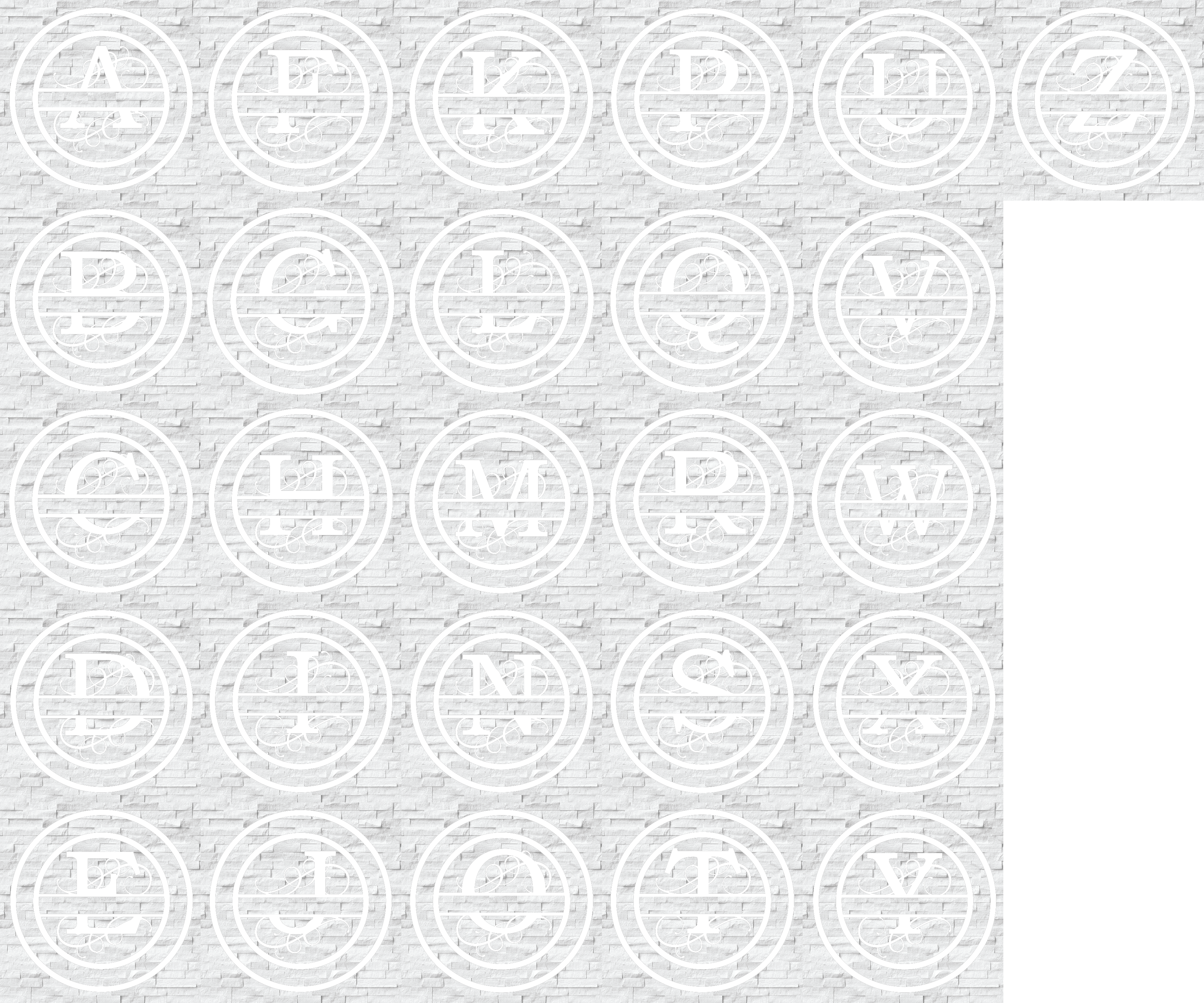 Circle Split Monogram Metal Wall Art - Omega Custom Fabrication LLC