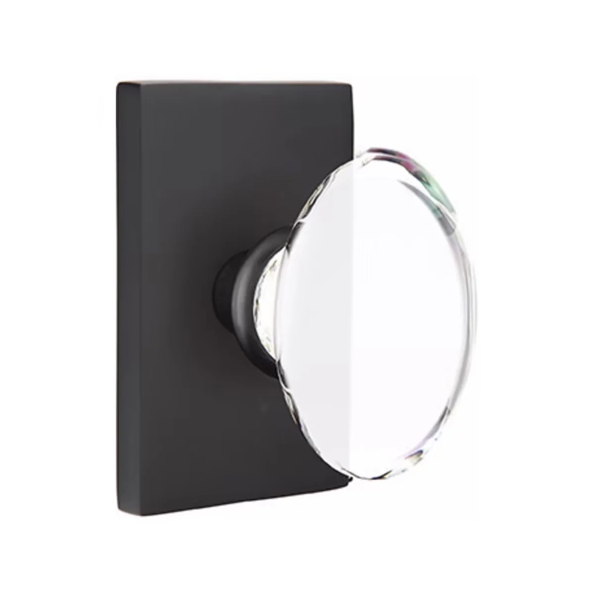 HAMPTON GLASS (HT) DUMMY (PAIR) KNOB WITH MODERN ROSETTE - Omega Custom Fabrication LLC