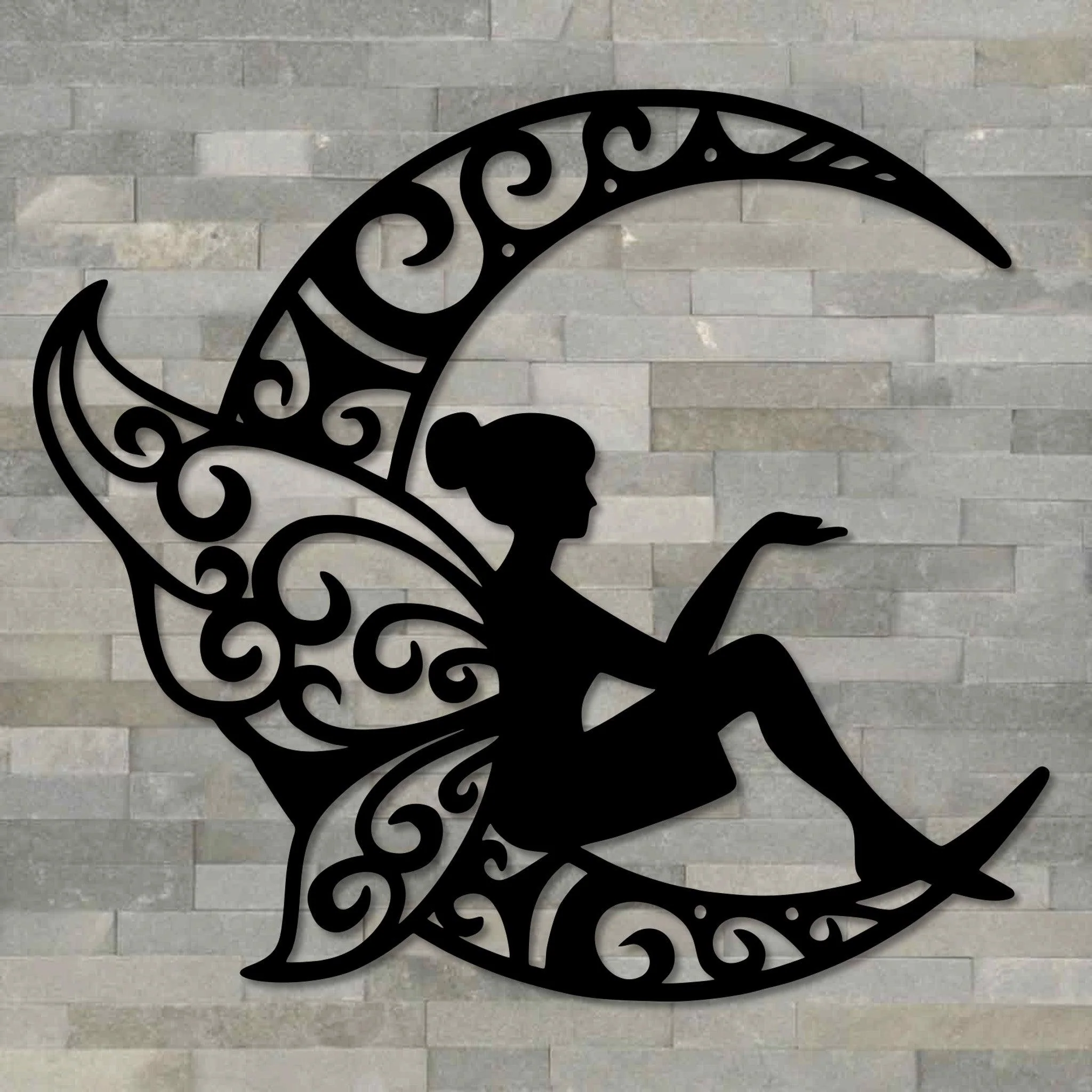 Fairy Moon Metal Wall Art - Omega Custom Fabrication LLC