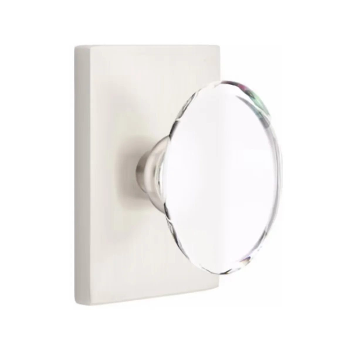 HAMPTON GLASS (HT) DUMMY (PAIR) KNOB WITH MODERN ROSETTE - Omega Custom Fabrication LLC