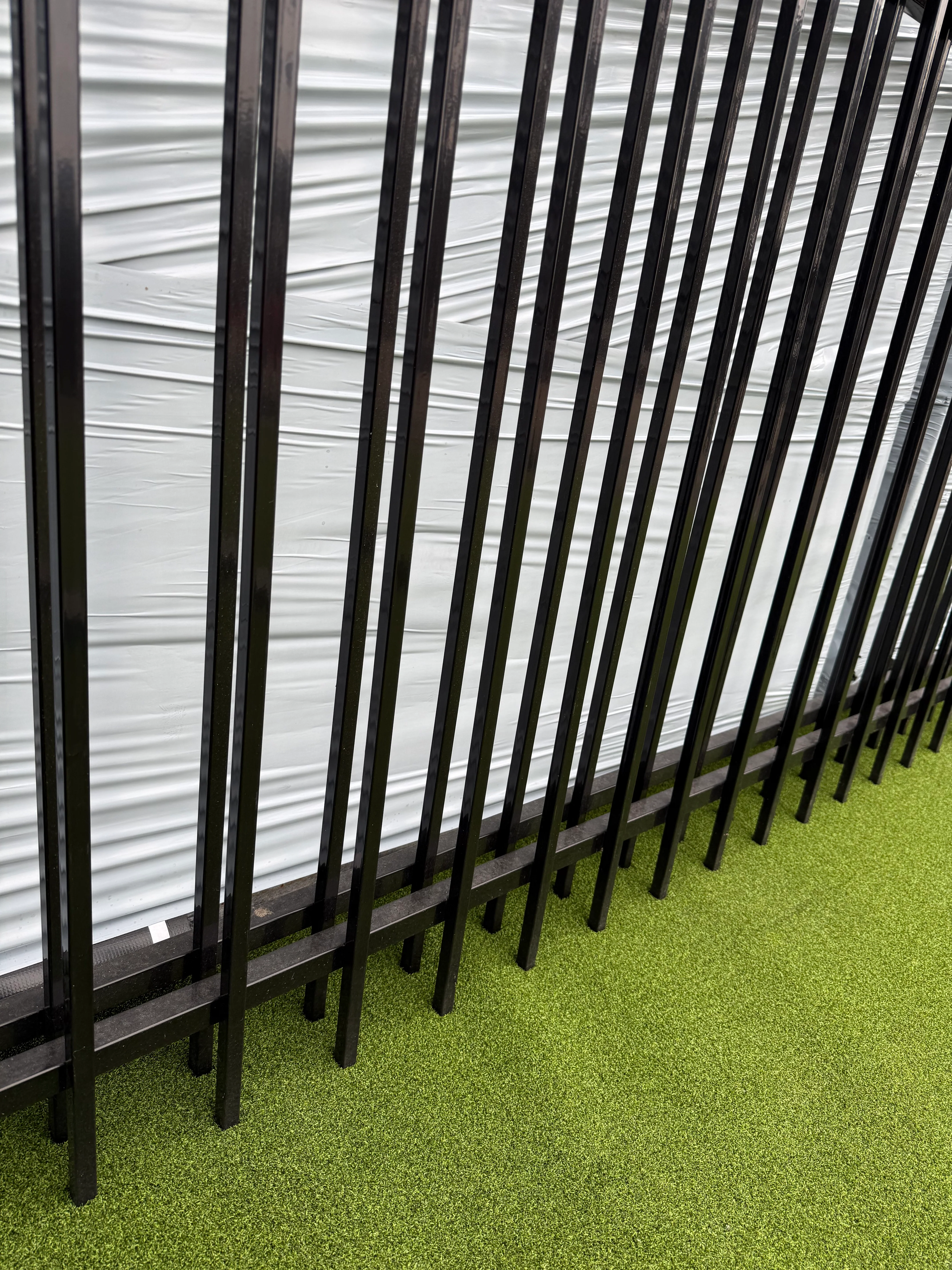 2 Rail Metal Fence Pressed Point Powder Coated Pickets 5/8 - Omega Custom Fabrication LLC