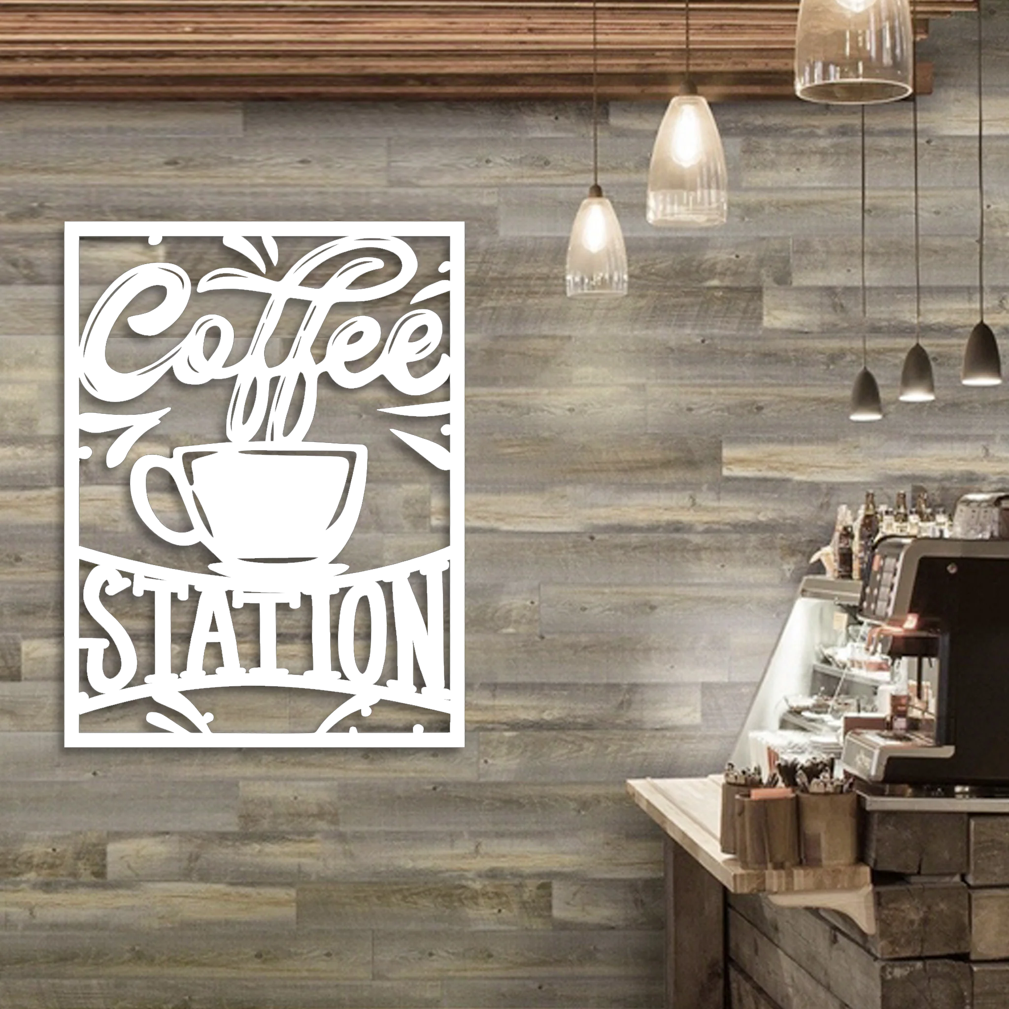 Coffee Station Metal Sign - Omega Custom Fabrication LLC