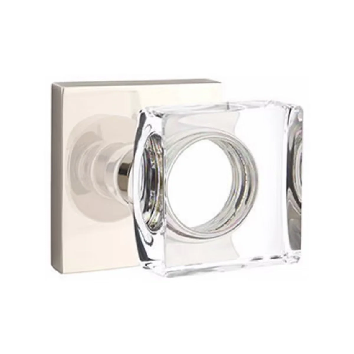 MODERN SQUARE GLASS (MSC) PRIVACY (BED/BATH) KNOB WITH 2-3/8