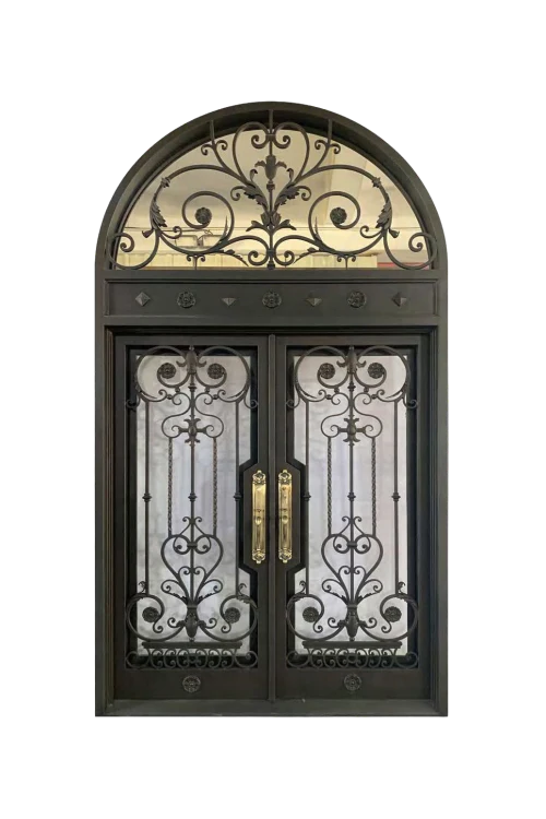 Gilded Hourglass Iron Entryway - Omega Custom Fabrication LLC